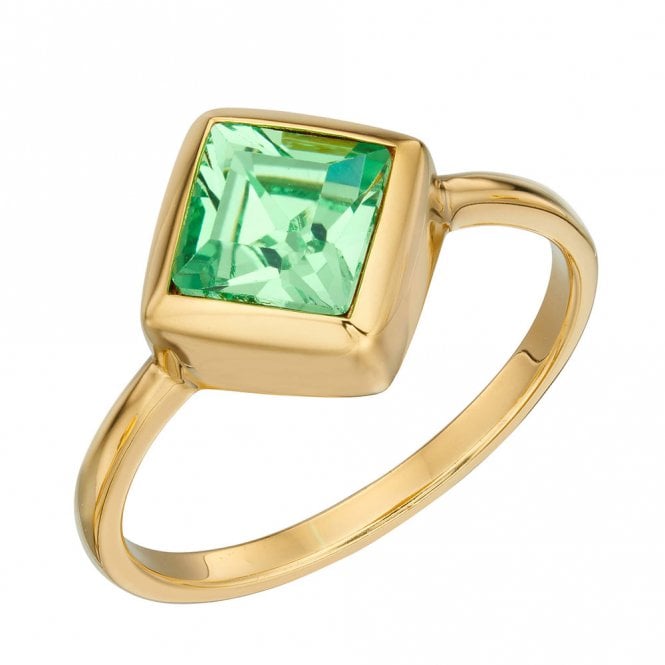 Silver Gold Plated and Crystal Ring