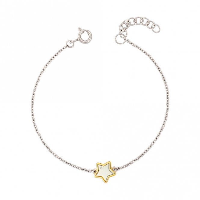 Silver Gold Plated and Diamond Childs Star Bracelet