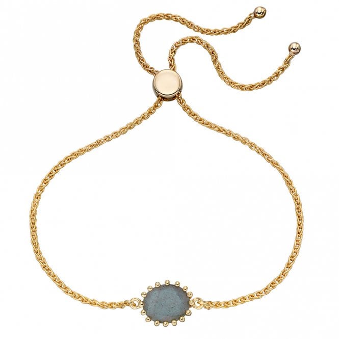 Silver Gold Plated and Labradorite Bracelet