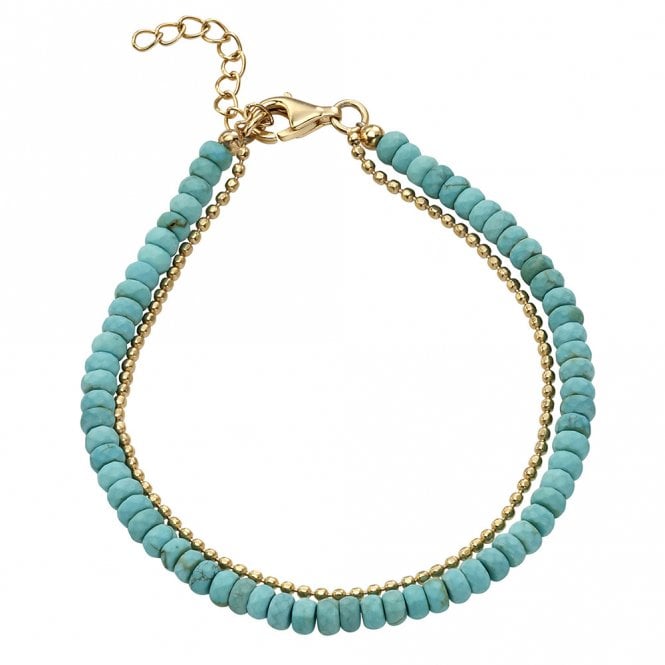 Silver gold plated and magnesite bracelet