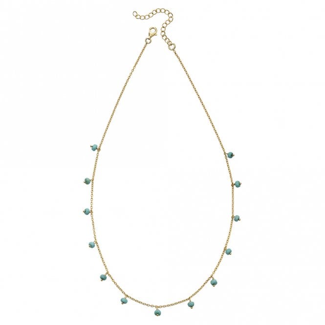 Silver gold plated and magnesite station necklace