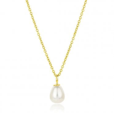 Silver Gold Plated and Pearl Pendant by Claudia Bradby