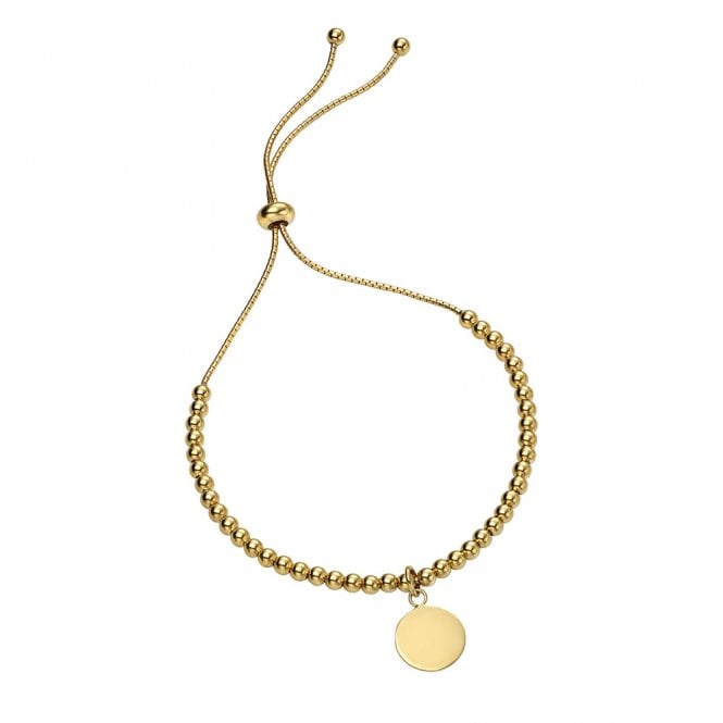 Silver gold plated ball and disc charm bracelet