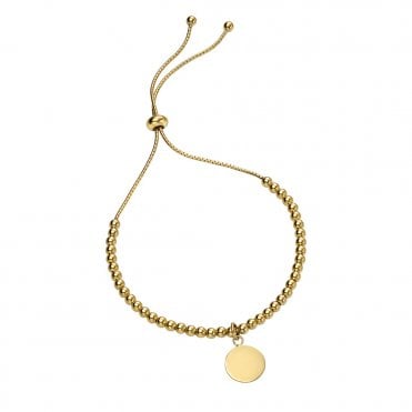 Silver gold plated ball and disc charm bracelet