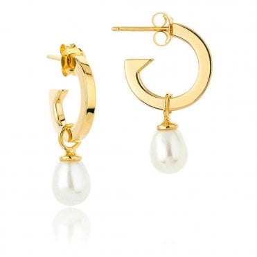 Silver Gold Plated Biography Hoop earrings by Claudia Bradby