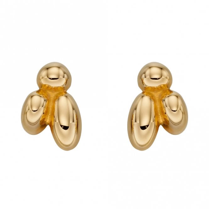 Silver Gold Plated Bud Cluster Stud Earrings
