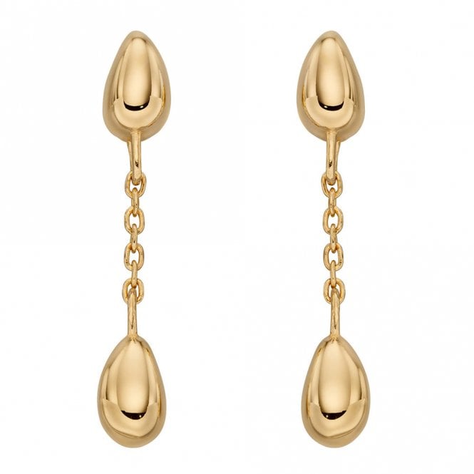 Silver Gold Plated Bud Drop Earrings