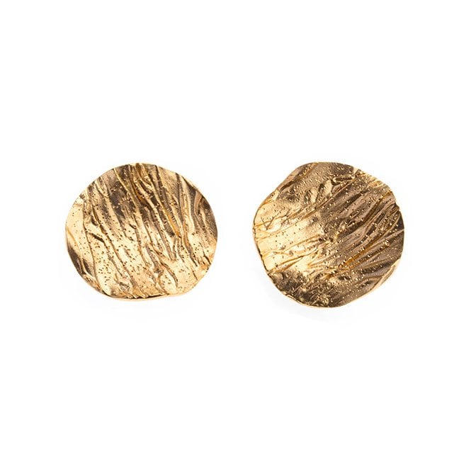 Silver gold plated crinkle earrings