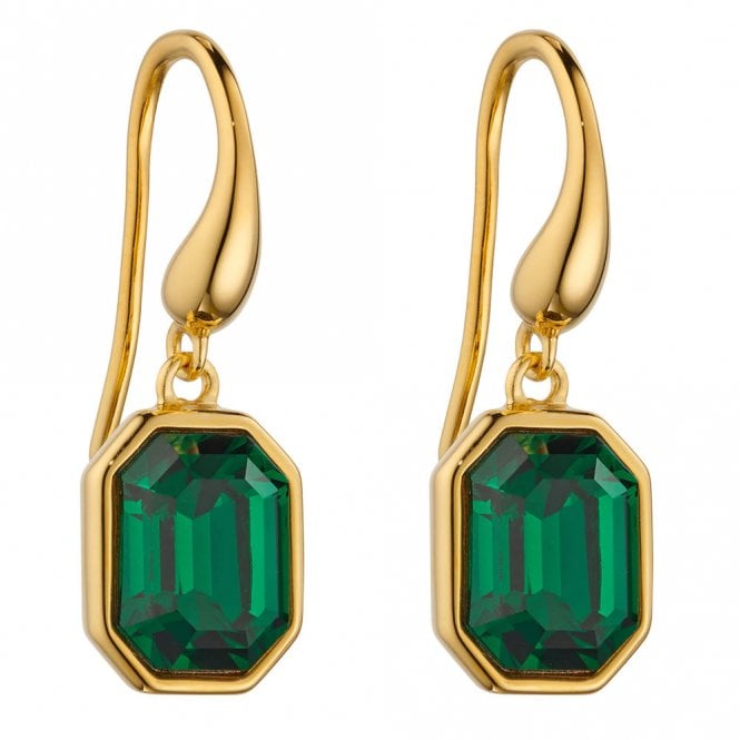 Silver Gold Plated Crystal Drop Earrings