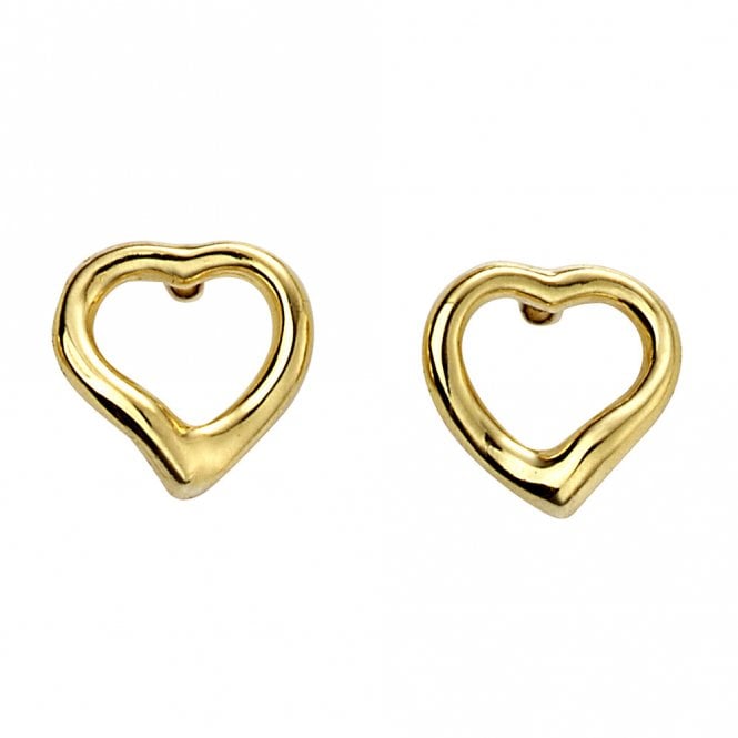 Silver gold plated heart stud earrings