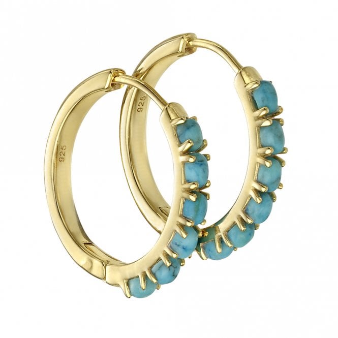 Silver gold plated magnesite hoop earrings