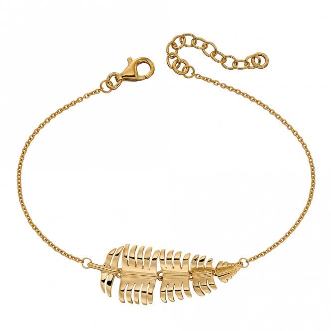 Silver Gold Plated Palm Leaf Bracelet
