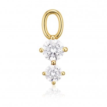 Silver Gold Plated Pendolo Tre Hoop Charm by Sif Jakobs