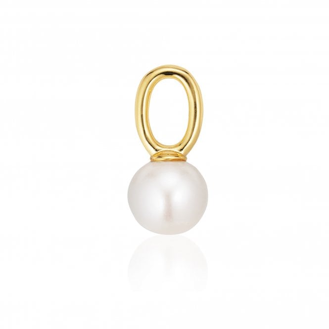 Silver Gold Plated Perla Uno Hoop Charm by Sif Jakobs