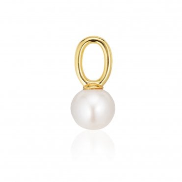 Silver Gold Plated Perla Uno Hoop Charm by Sif Jakobs