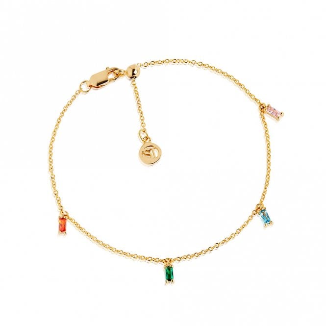 Silver Gold Plated Princess Baguette Bracelet by Sif Jakobs