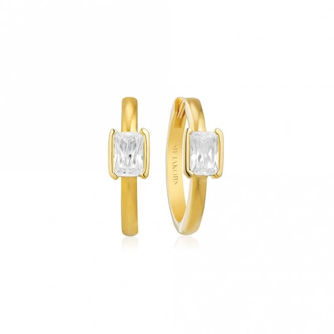 Silver Gold Plated Roccanova Uno Earrings by Sif Jakobs