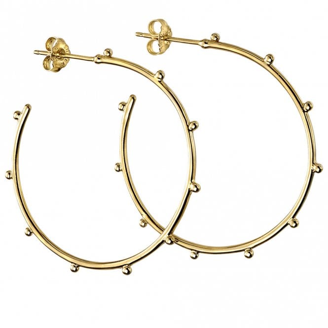 Silver gold plated studded hoop earrings