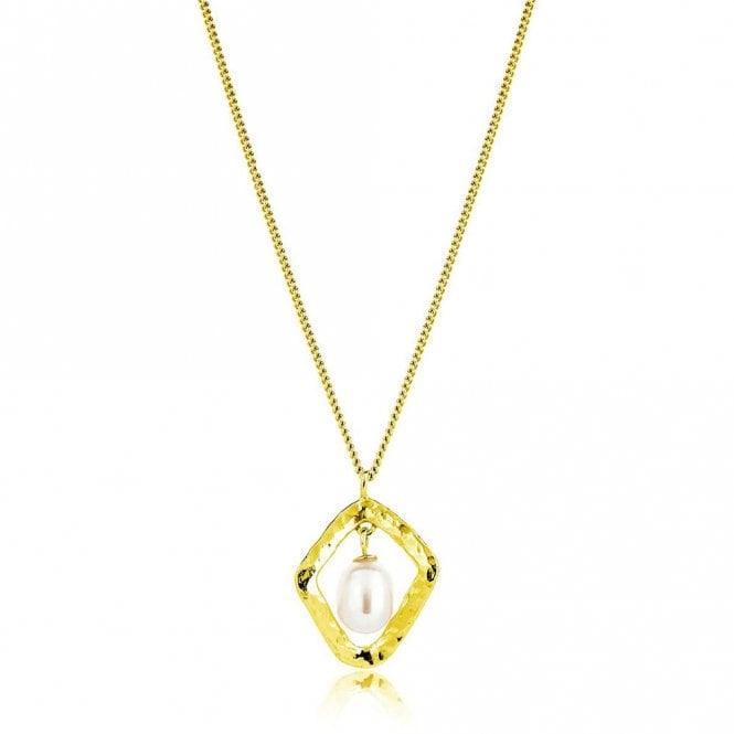 Silver Gold Plated Thalassa Pearl Pendant by Claudia Bradby