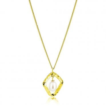 Silver Gold Plated Thalassa Pearl Pendant by Claudia Bradby