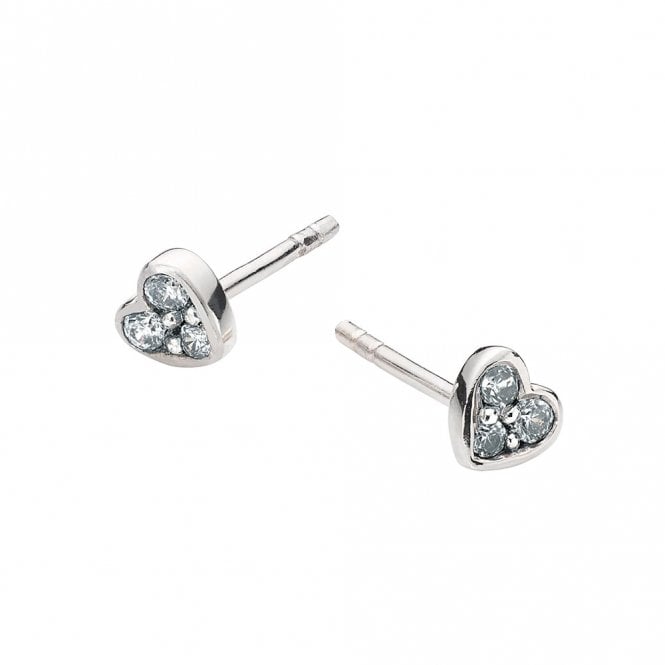 Silver Heart Earrings by Kit Heath