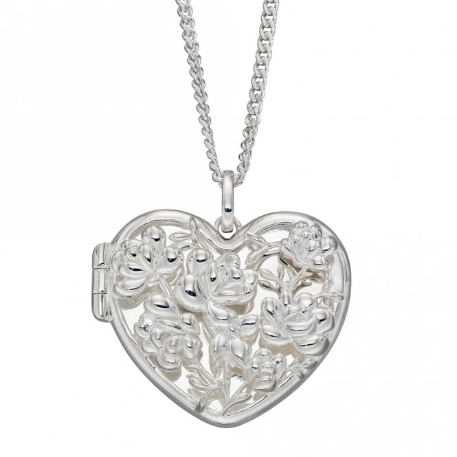 Silver Heart Locket Pendant and Chain