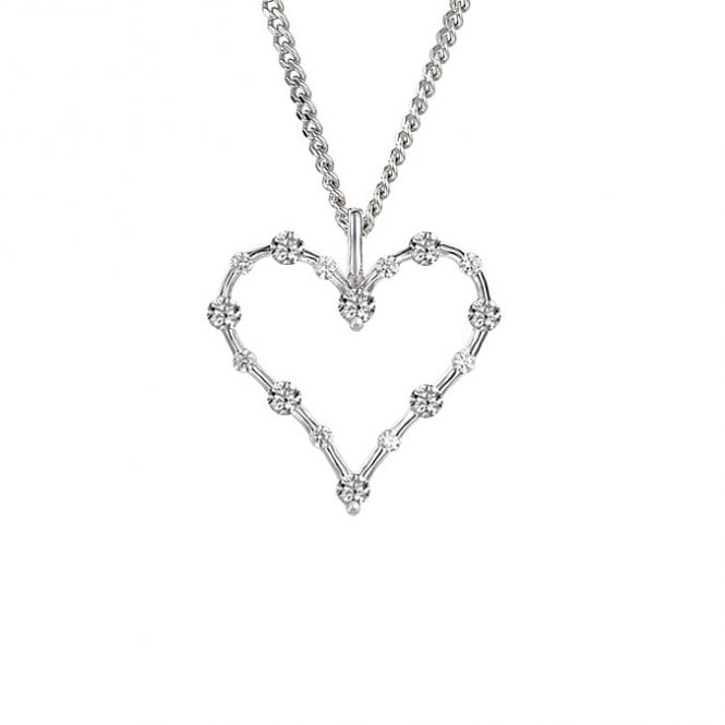 Silver heart pendant and chain