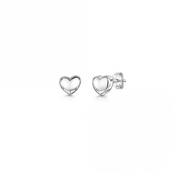 Silver Heart Stud Earrings by Jools