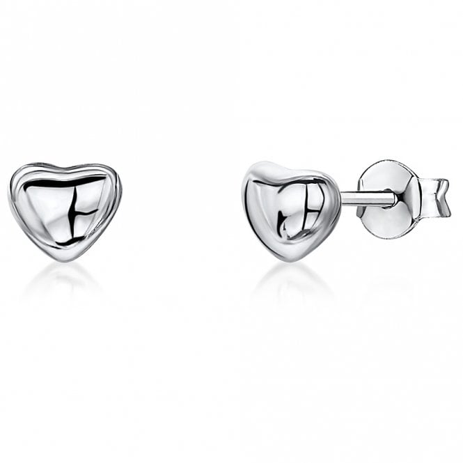 Silver Heart Stud Earrings by Jools