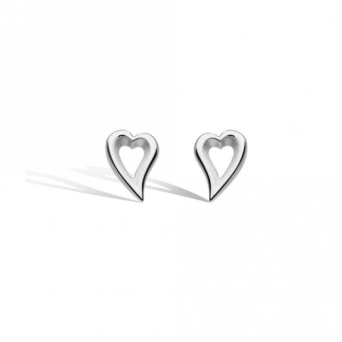 Silver Heart Stud Earrings by Kit Heath