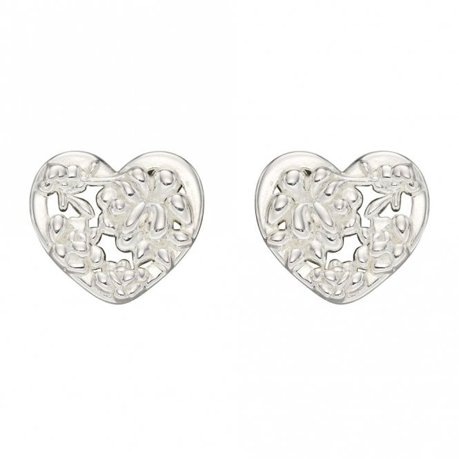 Silver Heart Stud Earrings