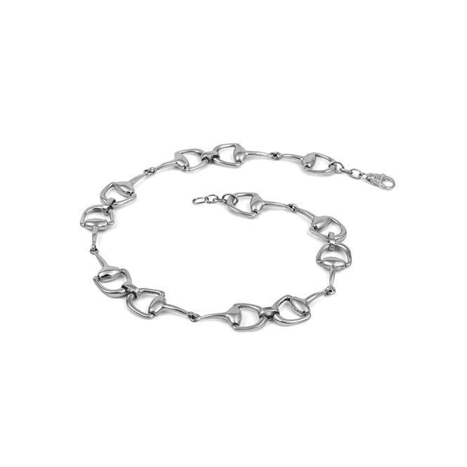 Silver horsebit necklace