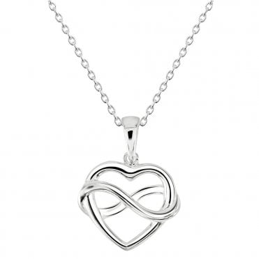 Silver Infinity Heart Pendant by Kit Heath