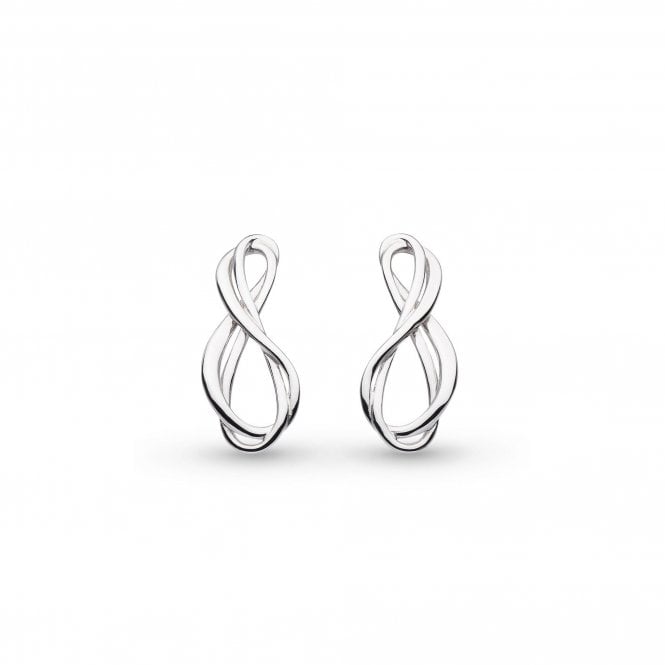 Silver Infinity Stud Drop Earrings by Kit Heath