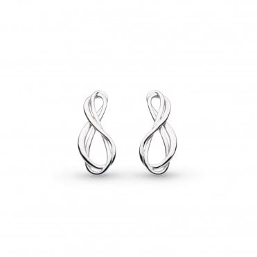 Silver Infinity Stud Drop Earrings by Kit Heath