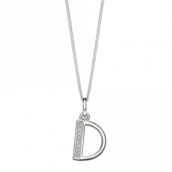 Silver Initial D Pendant and Chain