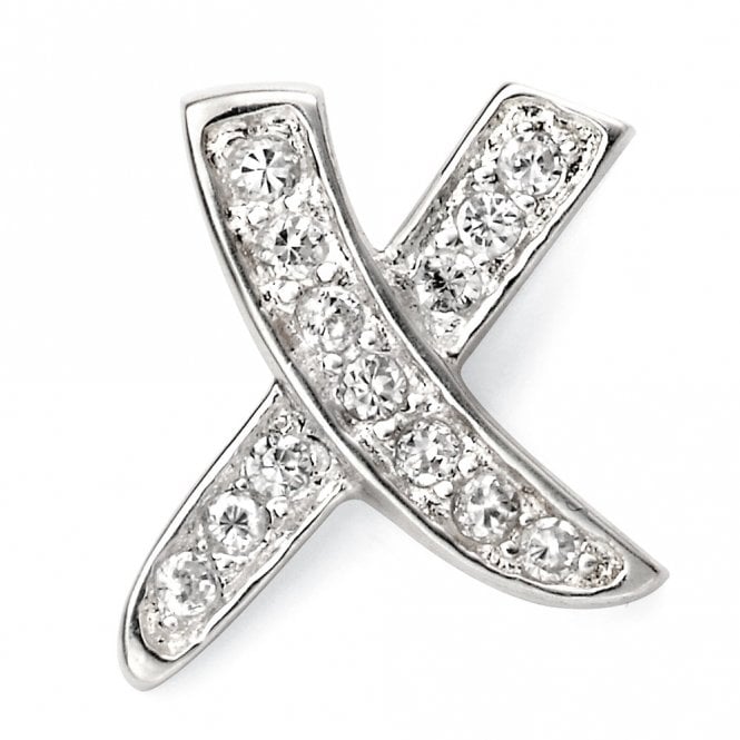Silver kiss pendant and chain