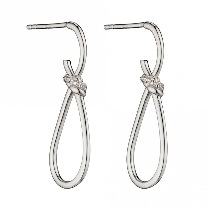 Silver Knot Drop Earrings