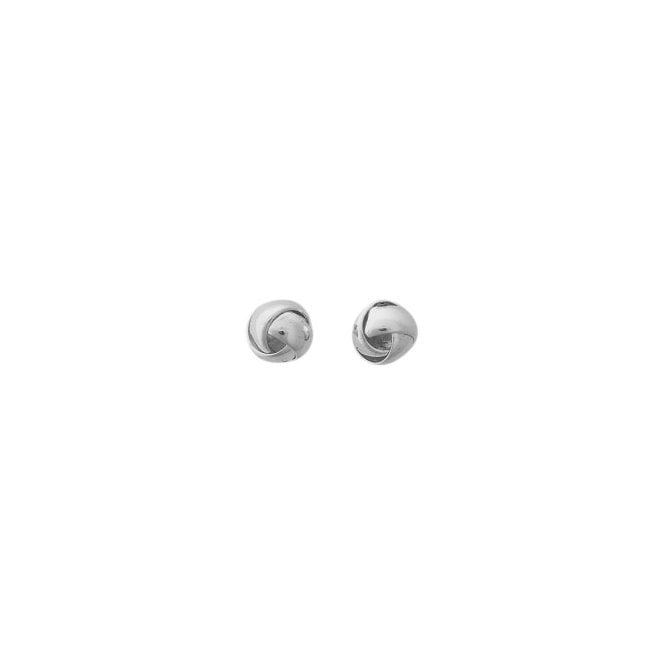 Silver knot stud earrings.