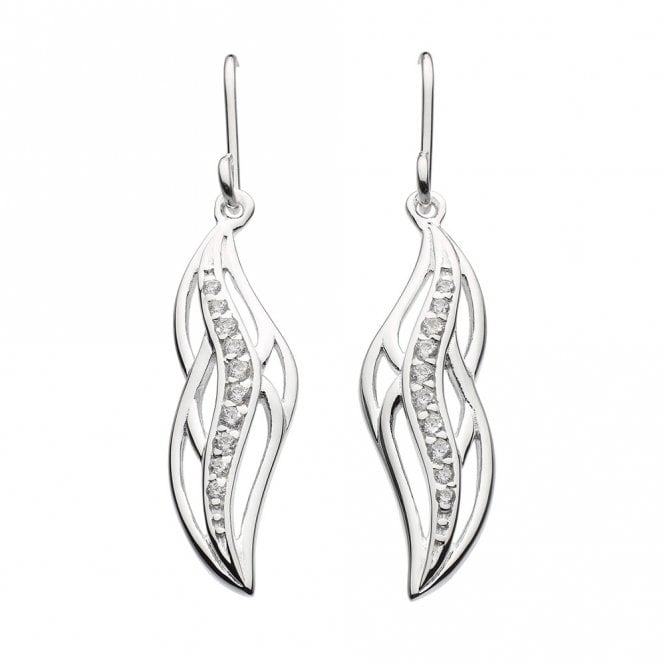 Silver Leaf Drop Earrings by Kit Heath
