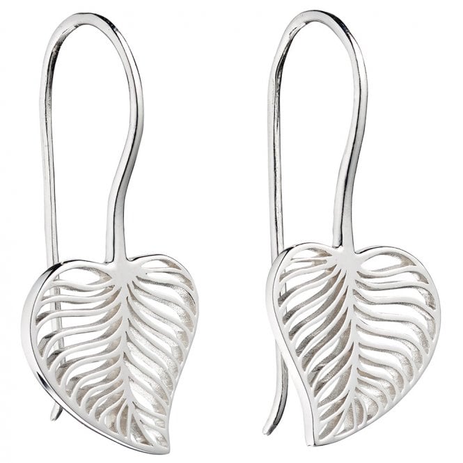 Silver leaf earrings