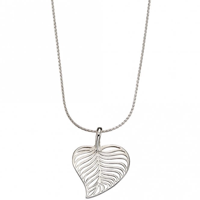 Silver leaf pendant and chain