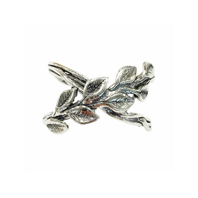 Silver leaves ring