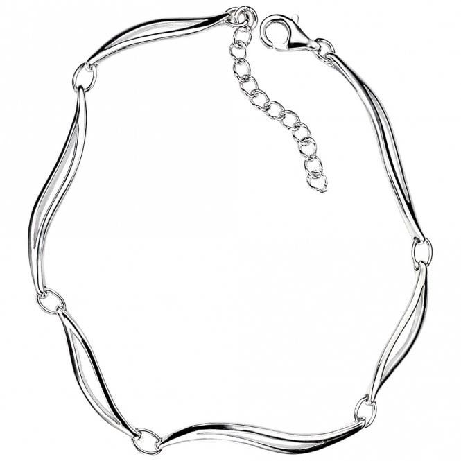 Silver linked leaf bracelet