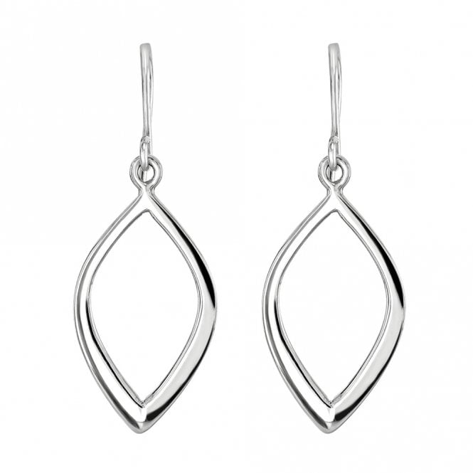 Silver marquise drop earrings by Kit Heath