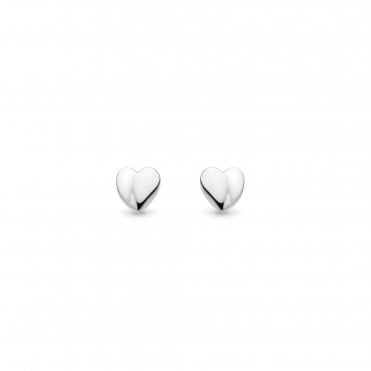 Silver Mini Sweet Heart Stud Earrings by Kit Heath