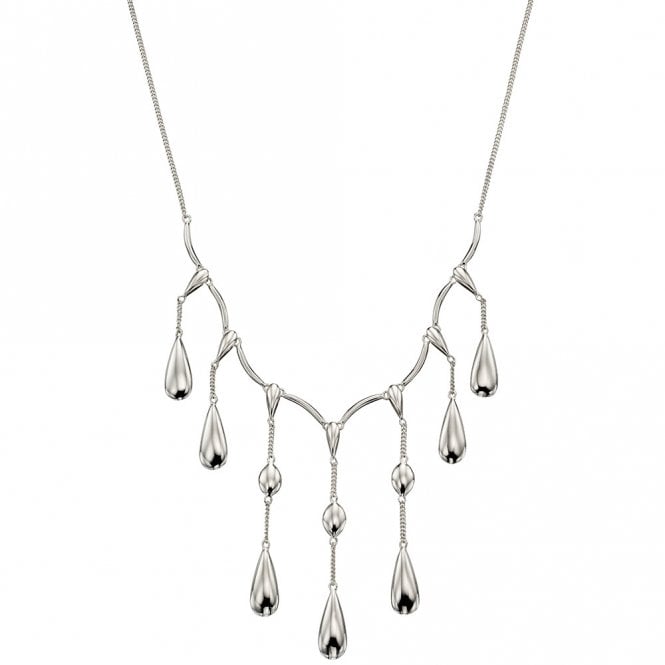 Silver multi drop necklace