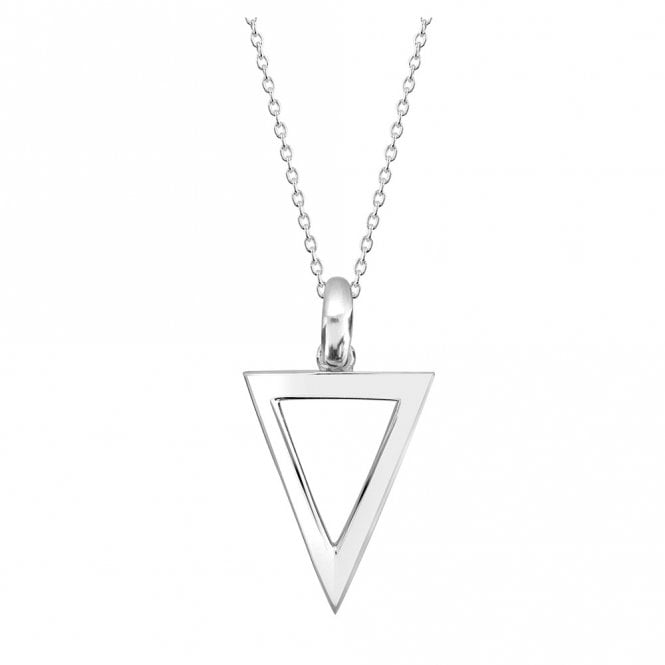 Silver open triangle pendant and chain by Kit Heath