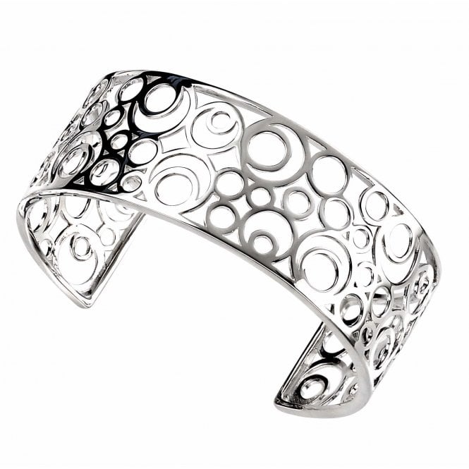 Silver openwork cuff bangle