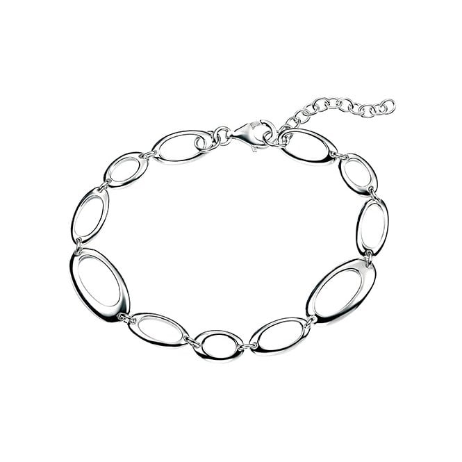 Silver oval bracelet